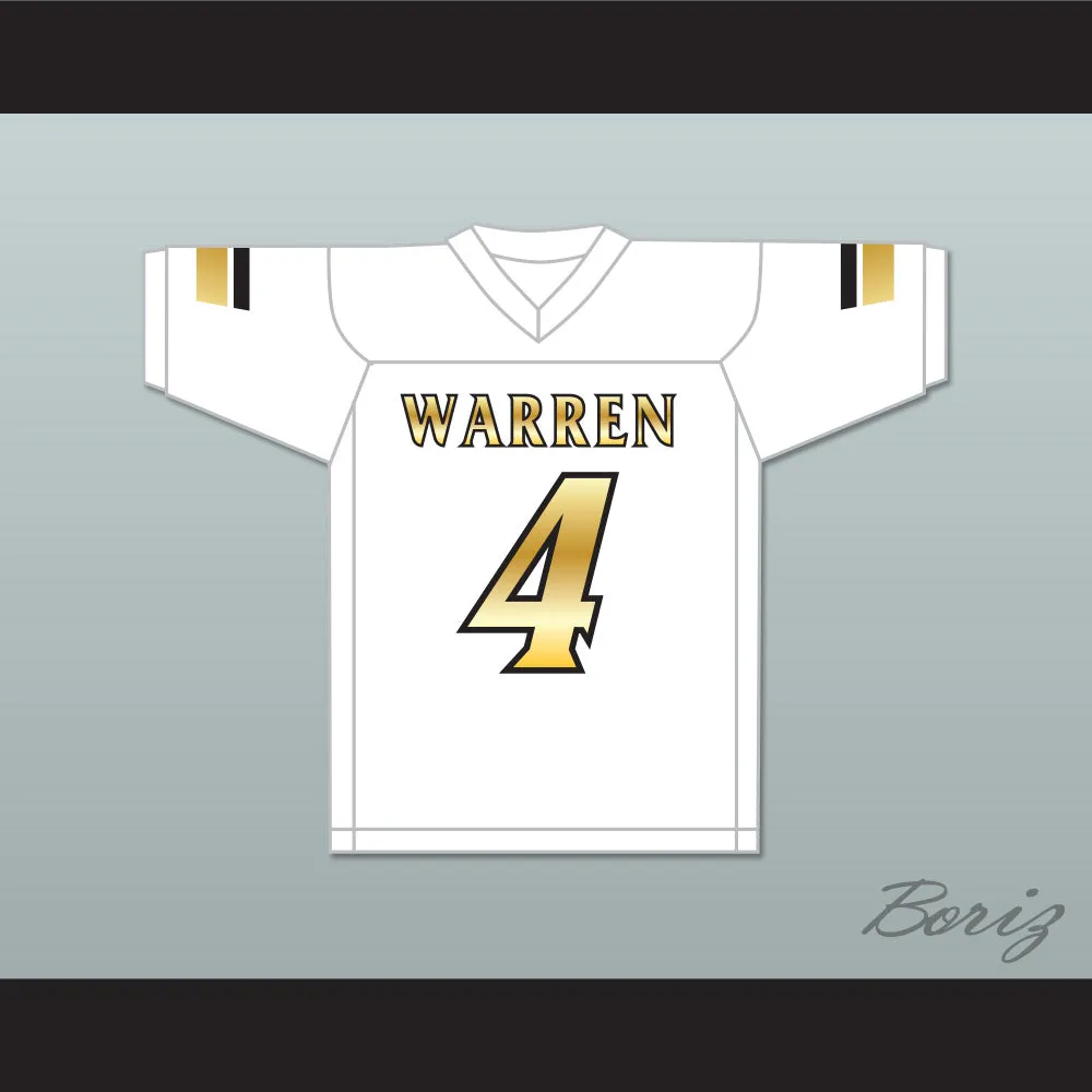 David Bell 4 Warren Central High School Warriors White Football Jersey 2