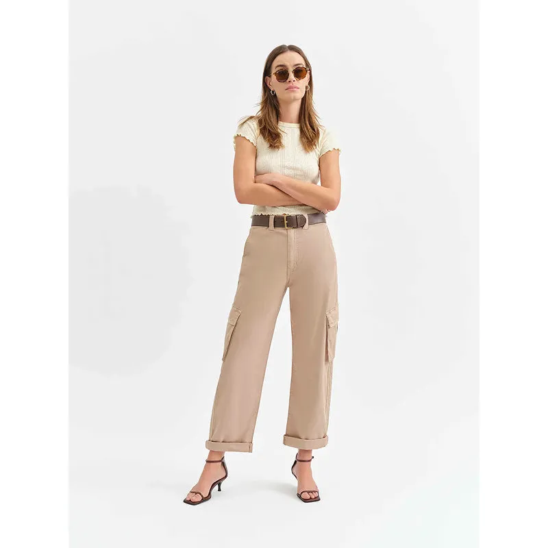 Daze Denim The Squad Curved Leg Cargo Pant - Acorn