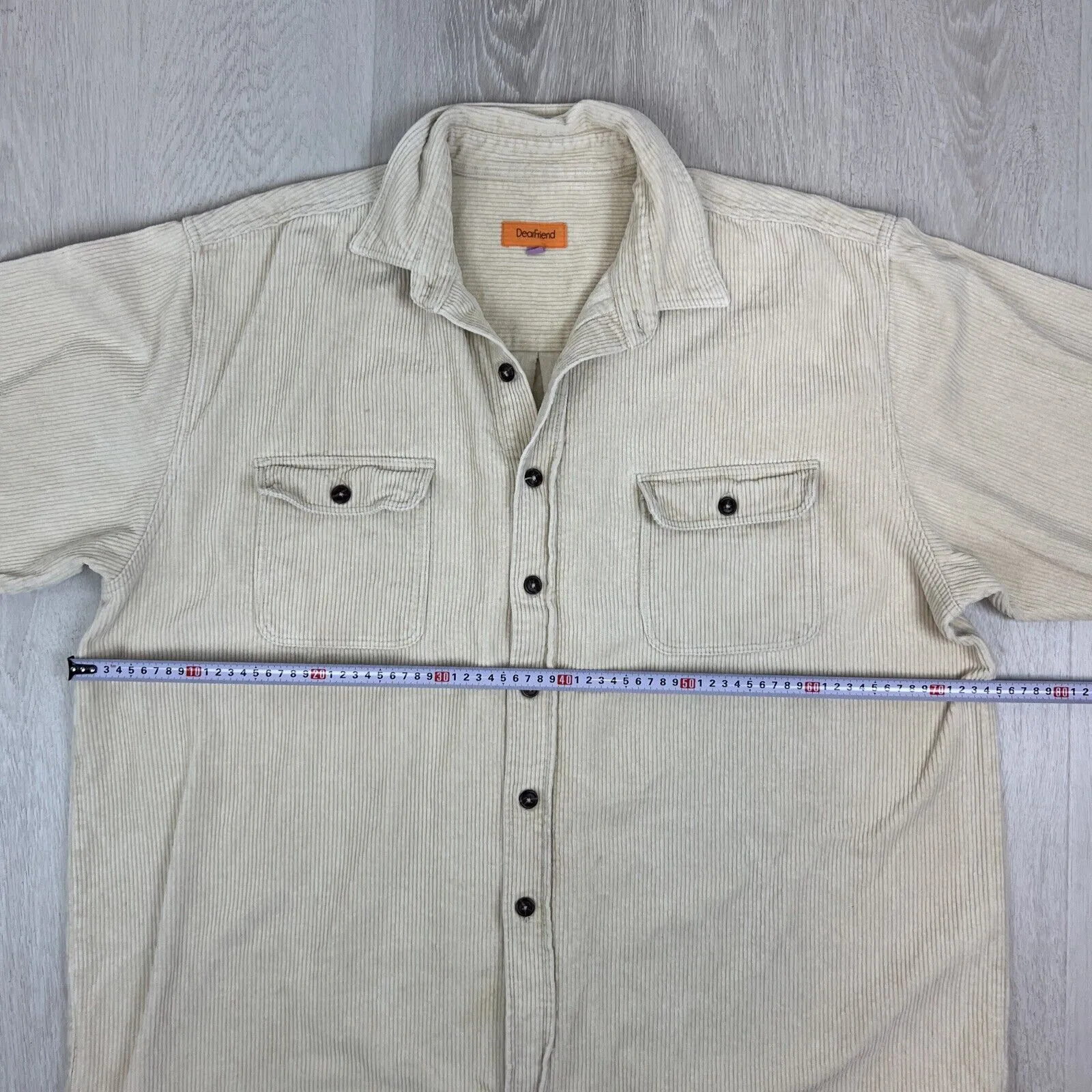 Dear Friend Mens Beige Corduroy Button Up Shacket Size 2XL