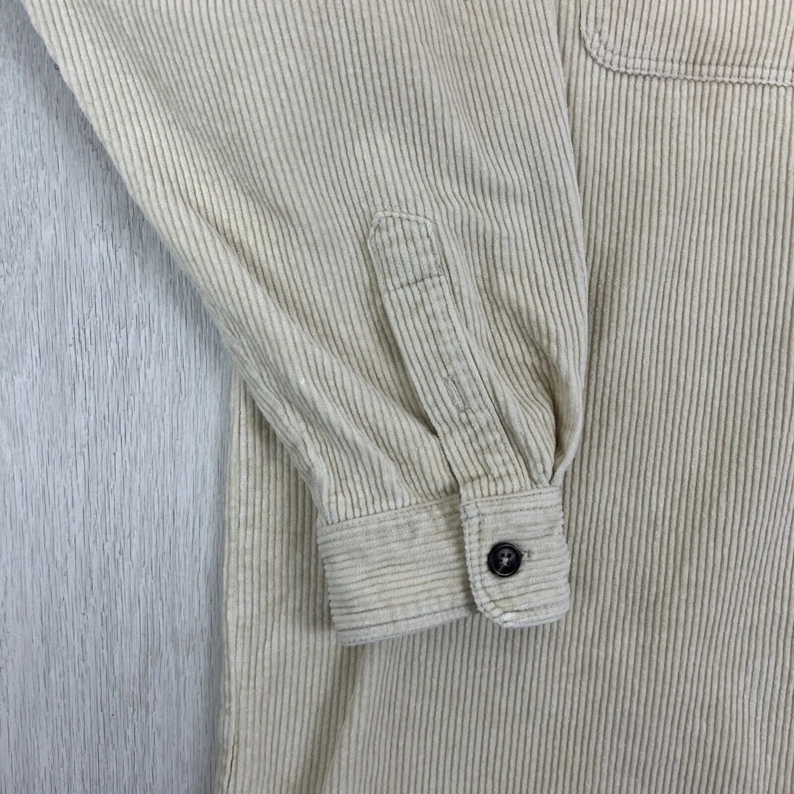 Dear Friend Mens Beige Corduroy Button Up Shacket Size 2XL