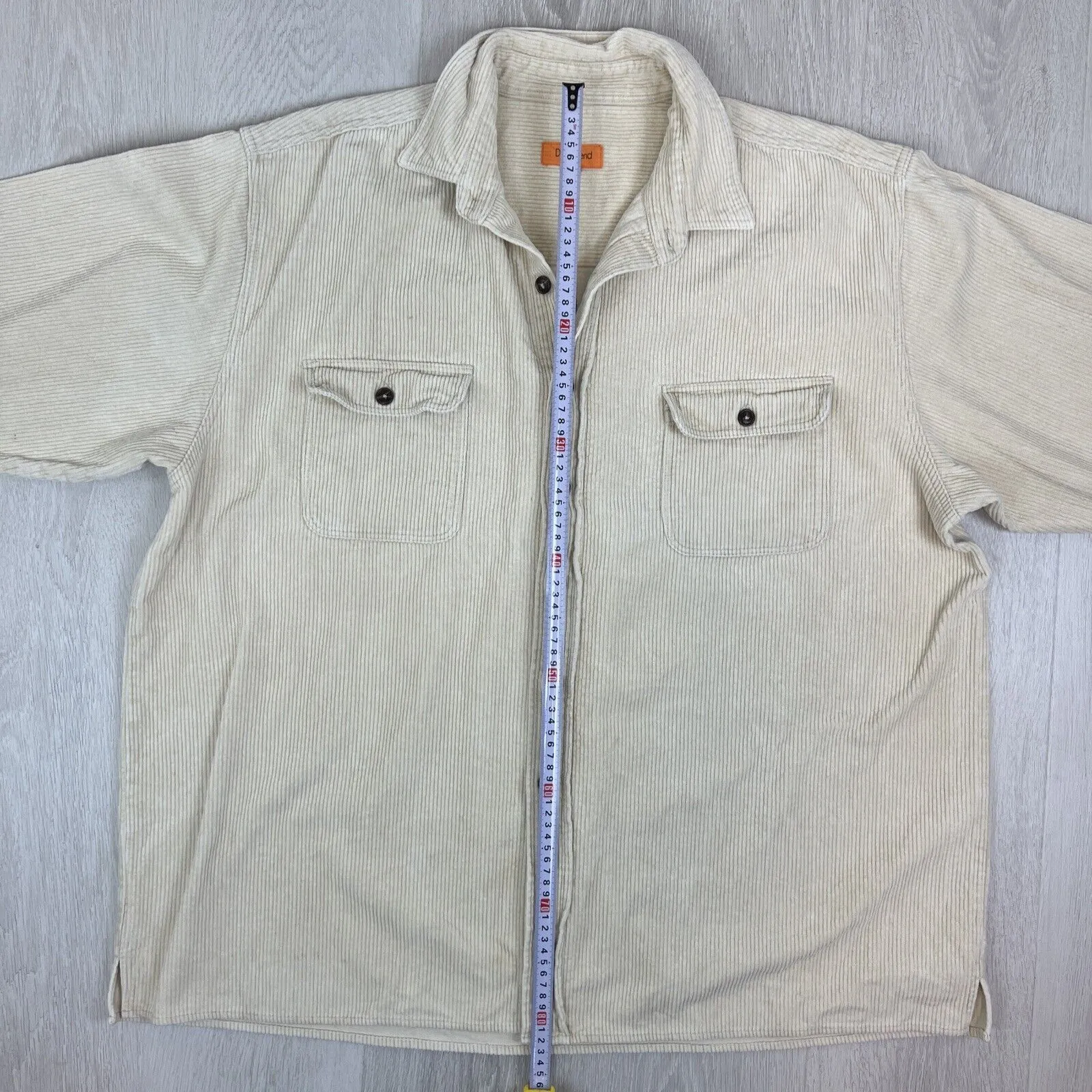 Dear Friend Mens Beige Corduroy Button Up Shacket Size 2XL