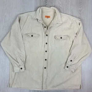 Dear Friend Mens Beige Corduroy Button Up Shacket Size 2XL