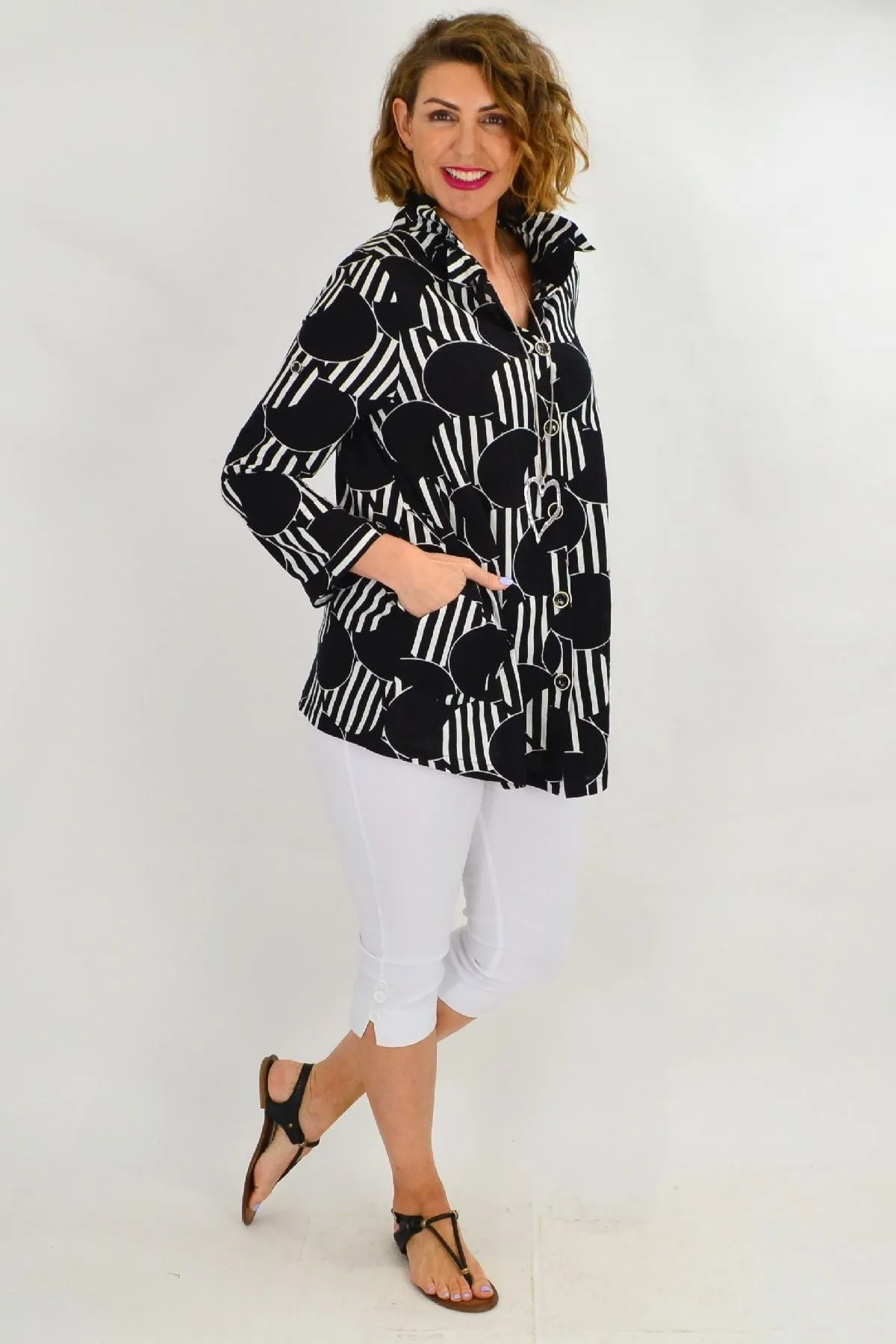 Deck Of Cards High Collar Tunic Shirt