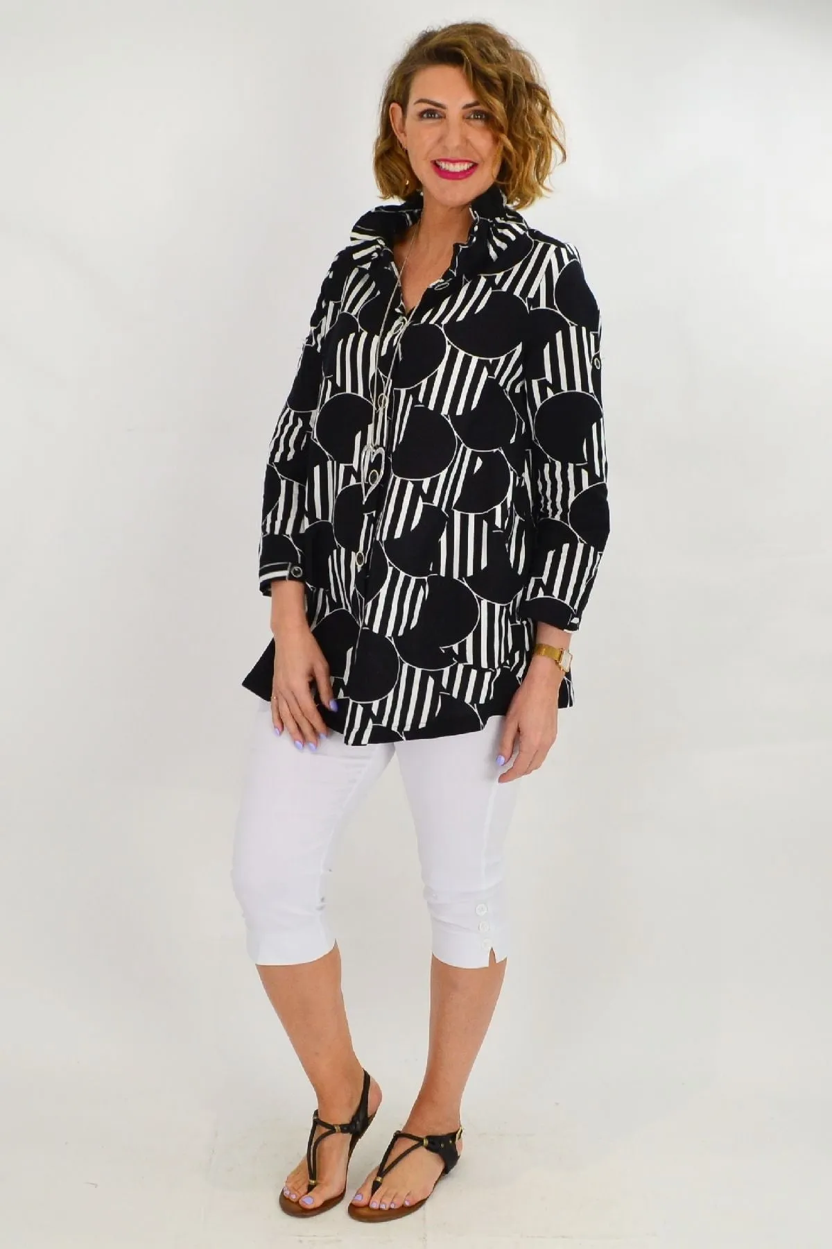 Deck Of Cards High Collar Tunic Shirt