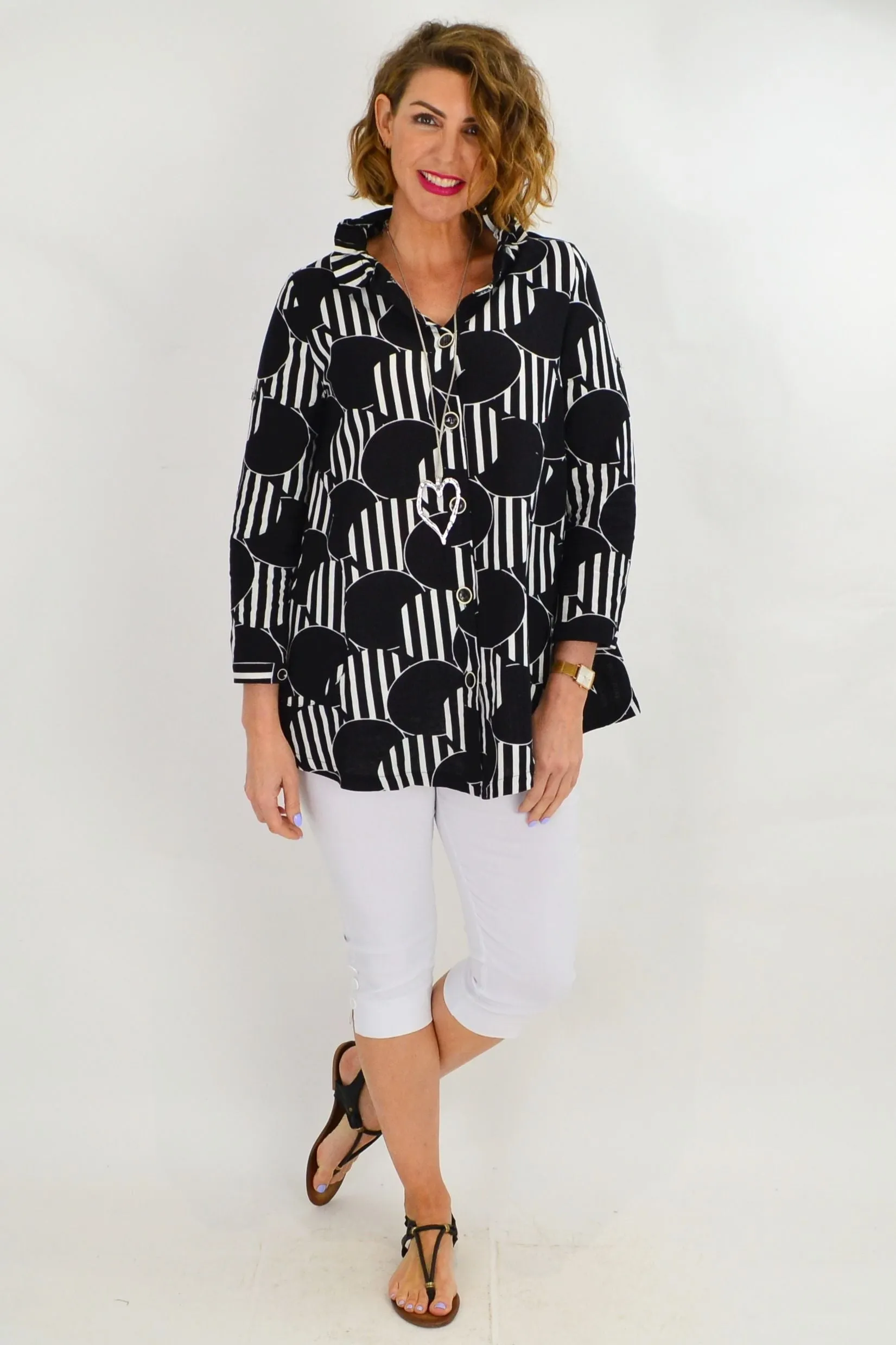 Deck Of Cards High Collar Tunic Shirt
