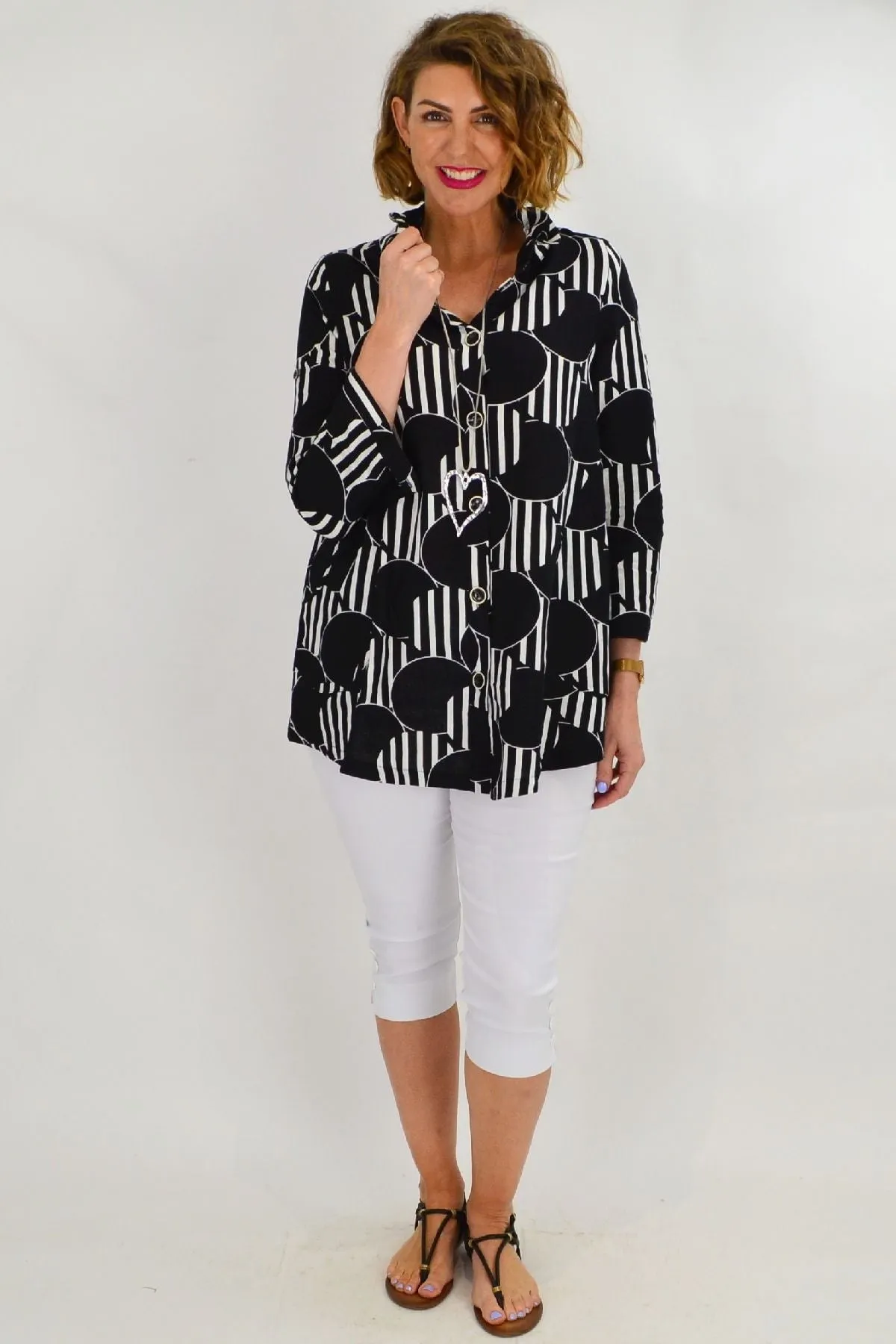 Deck Of Cards High Collar Tunic Shirt