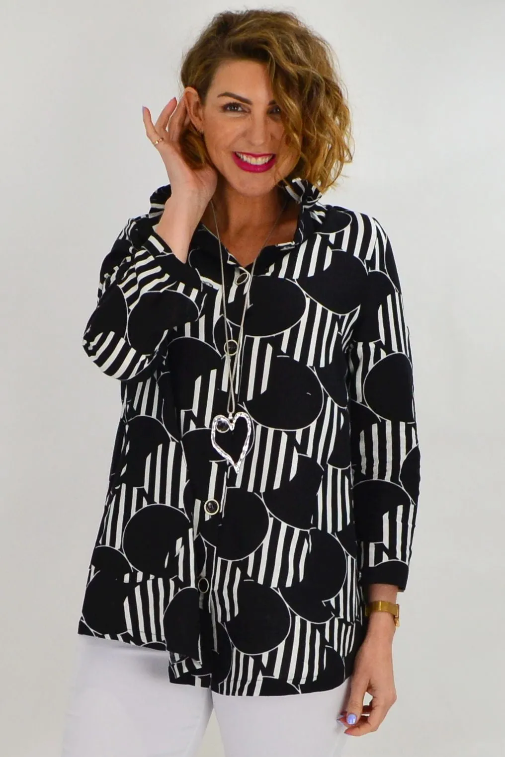 Deck Of Cards High Collar Tunic Shirt