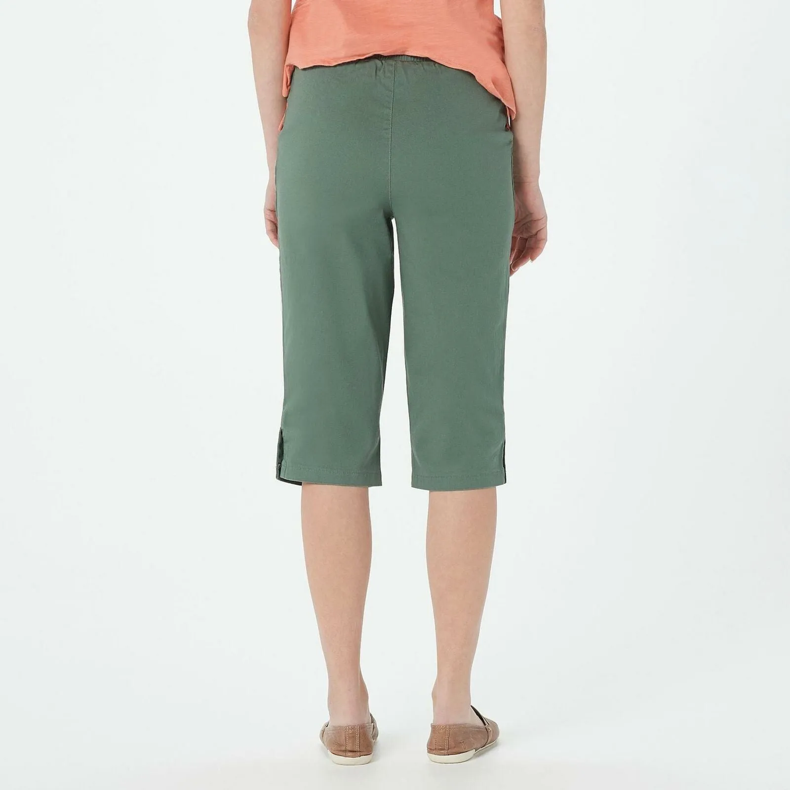 Denim & Co. Women's Denim Pull-on Flat Front Pedal Pusher Pants