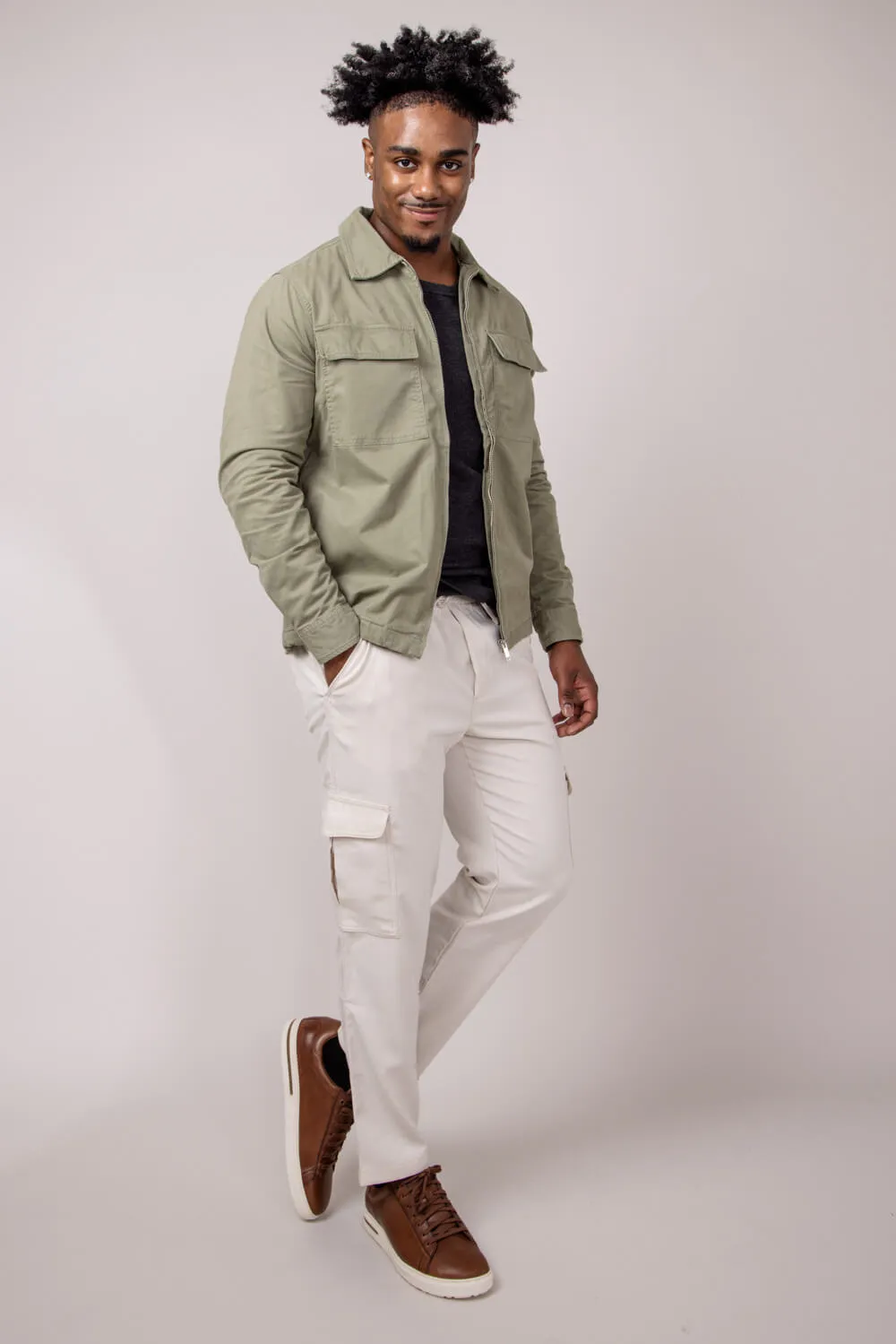 Denim & Flower Relaxed Cargo Pants for Men in Sand | CCH-A740