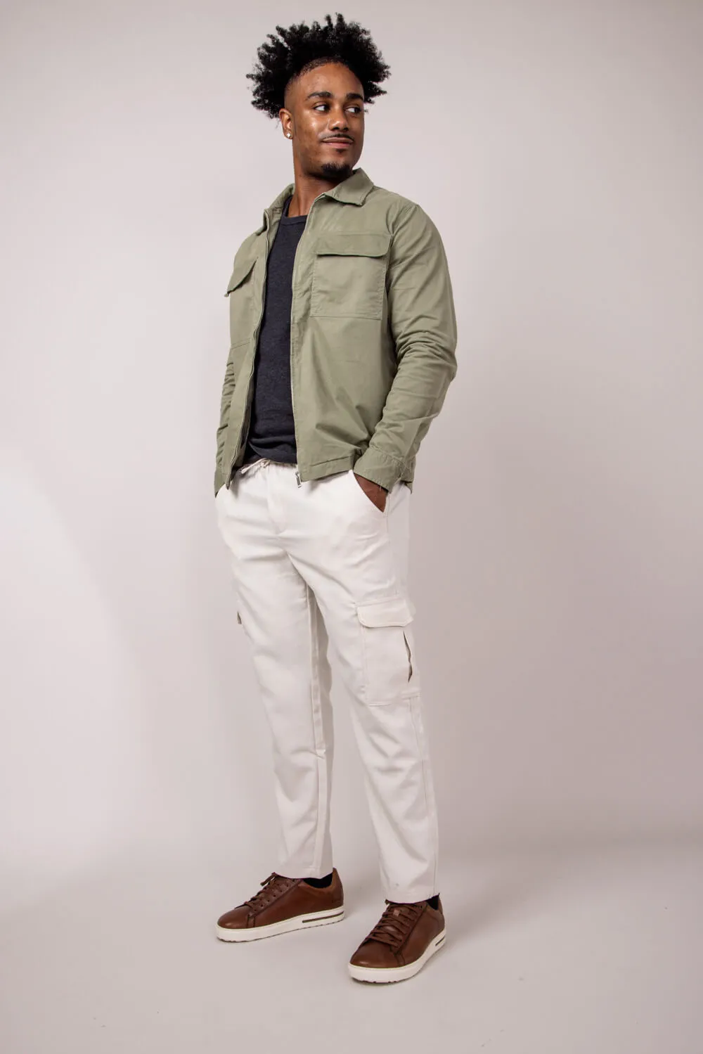 Denim & Flower Relaxed Cargo Pants for Men in Sand | CCH-A740