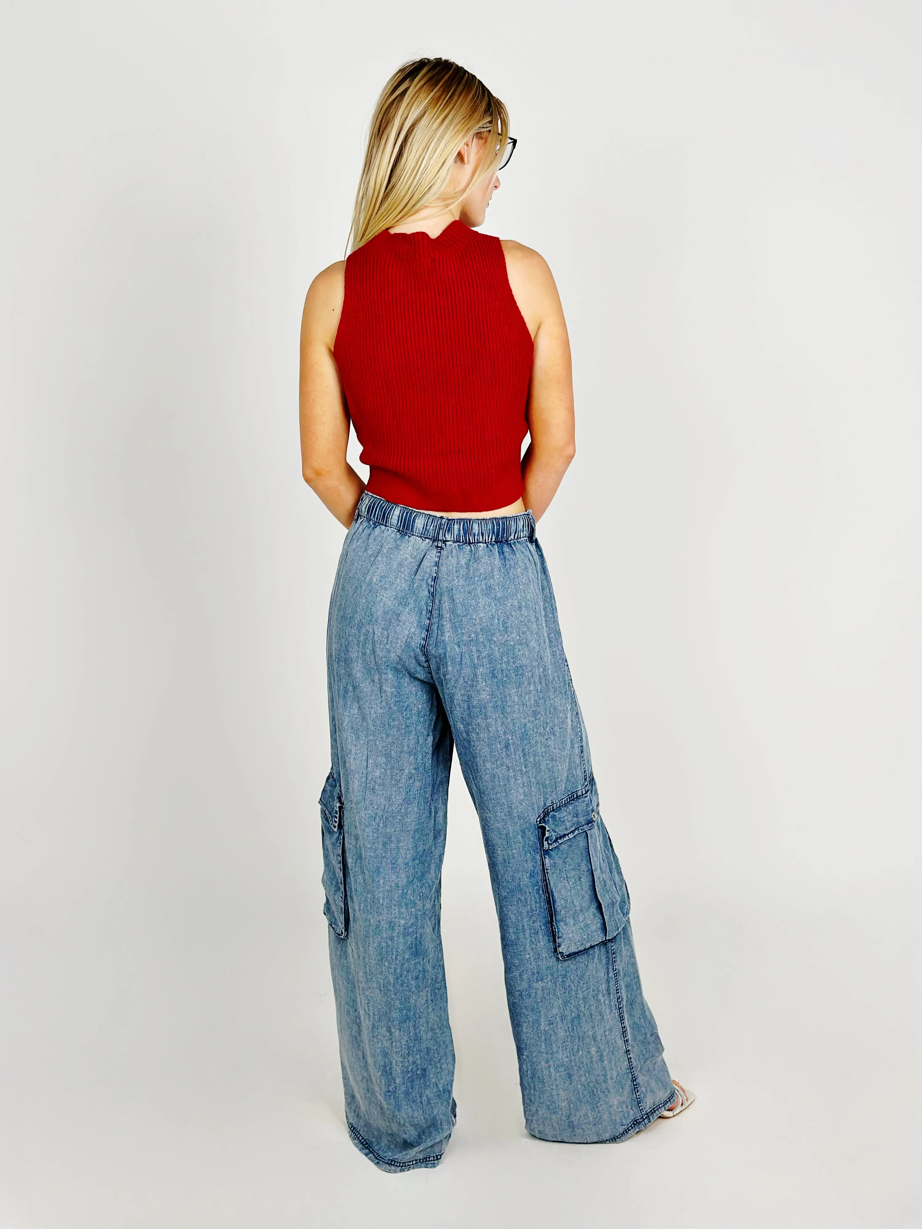 Denim Cargo Pants