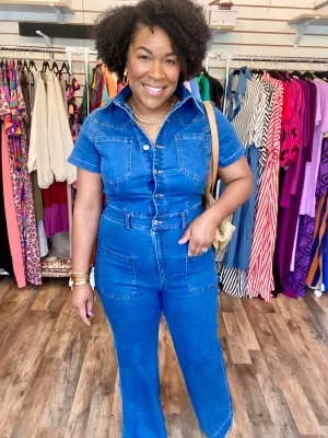 Denim Front Pockets Jumpsuit