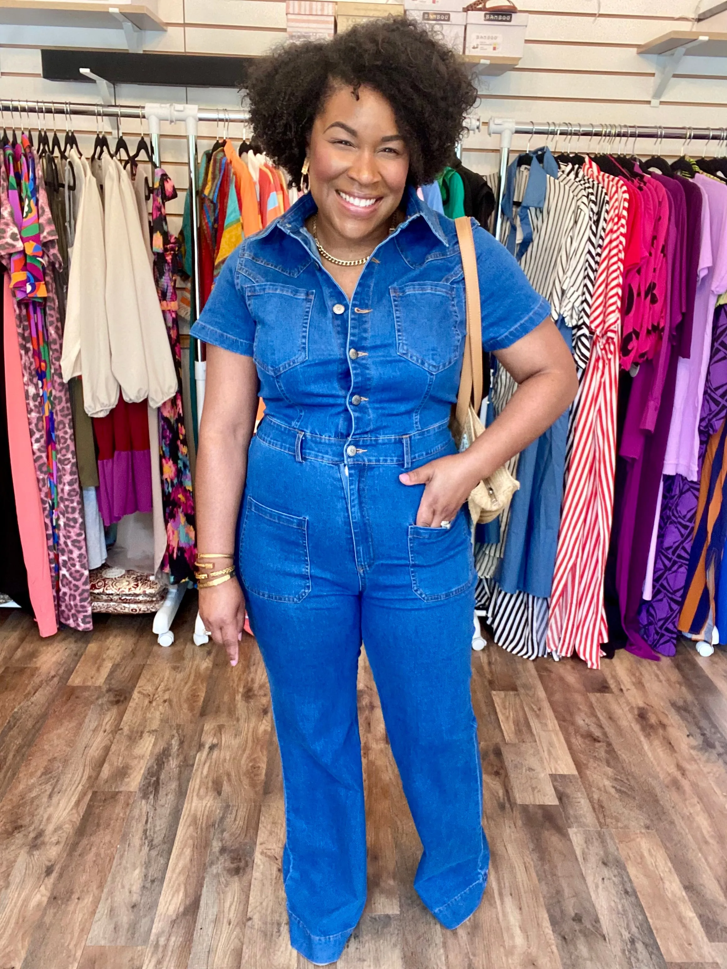 Denim Front Pockets Jumpsuit