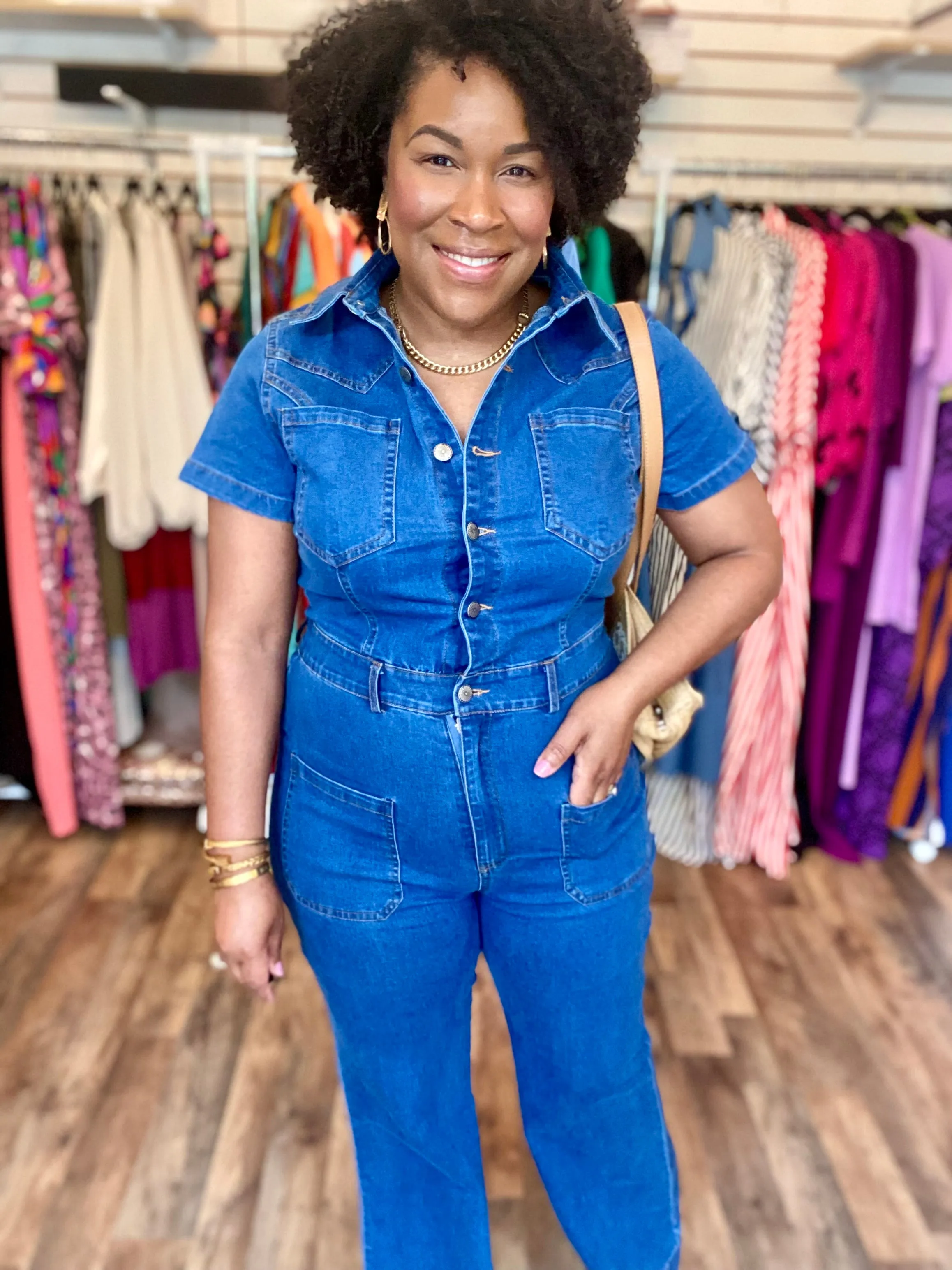 Denim Front Pockets Jumpsuit