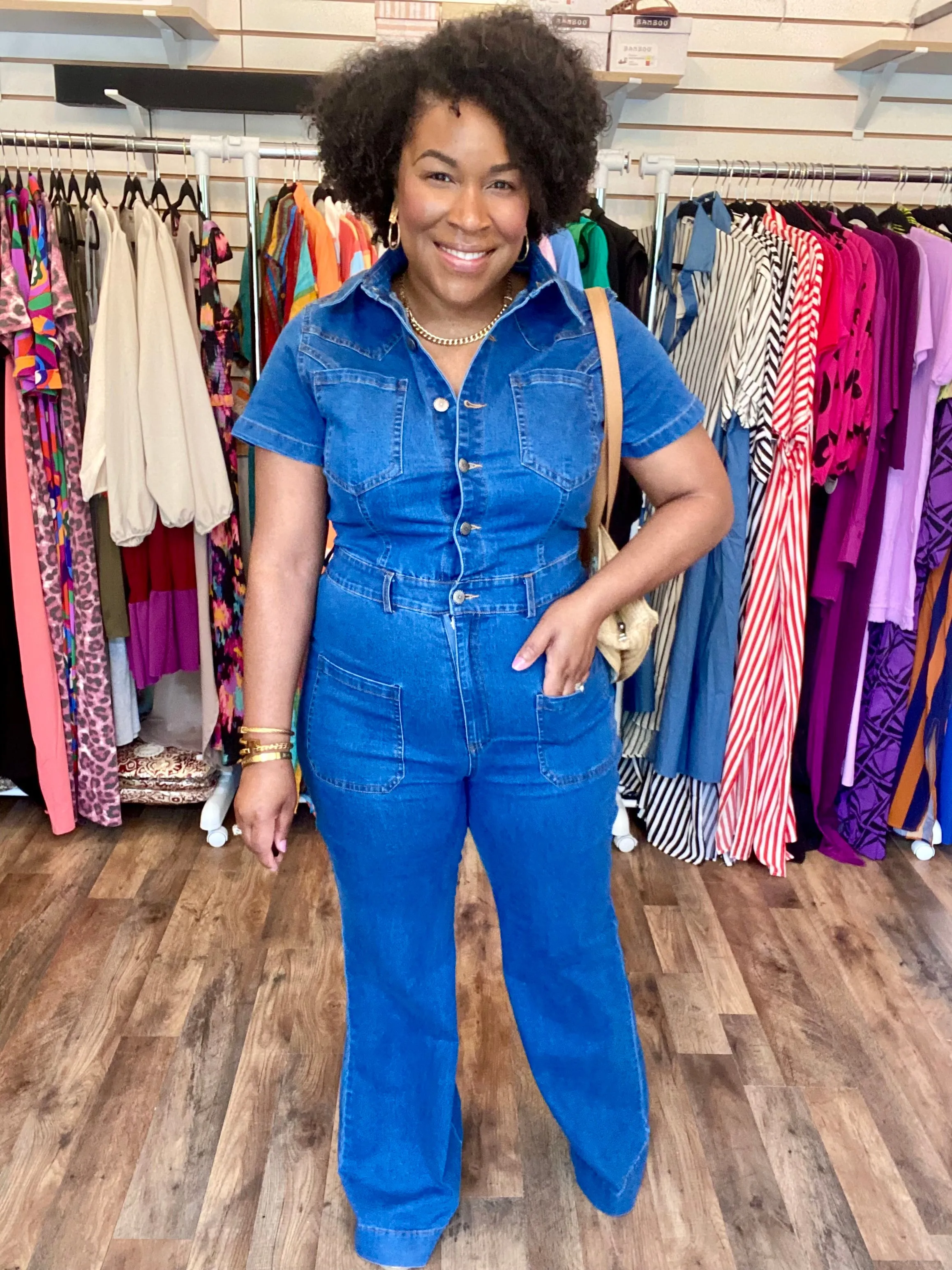 Denim Front Pockets Jumpsuit