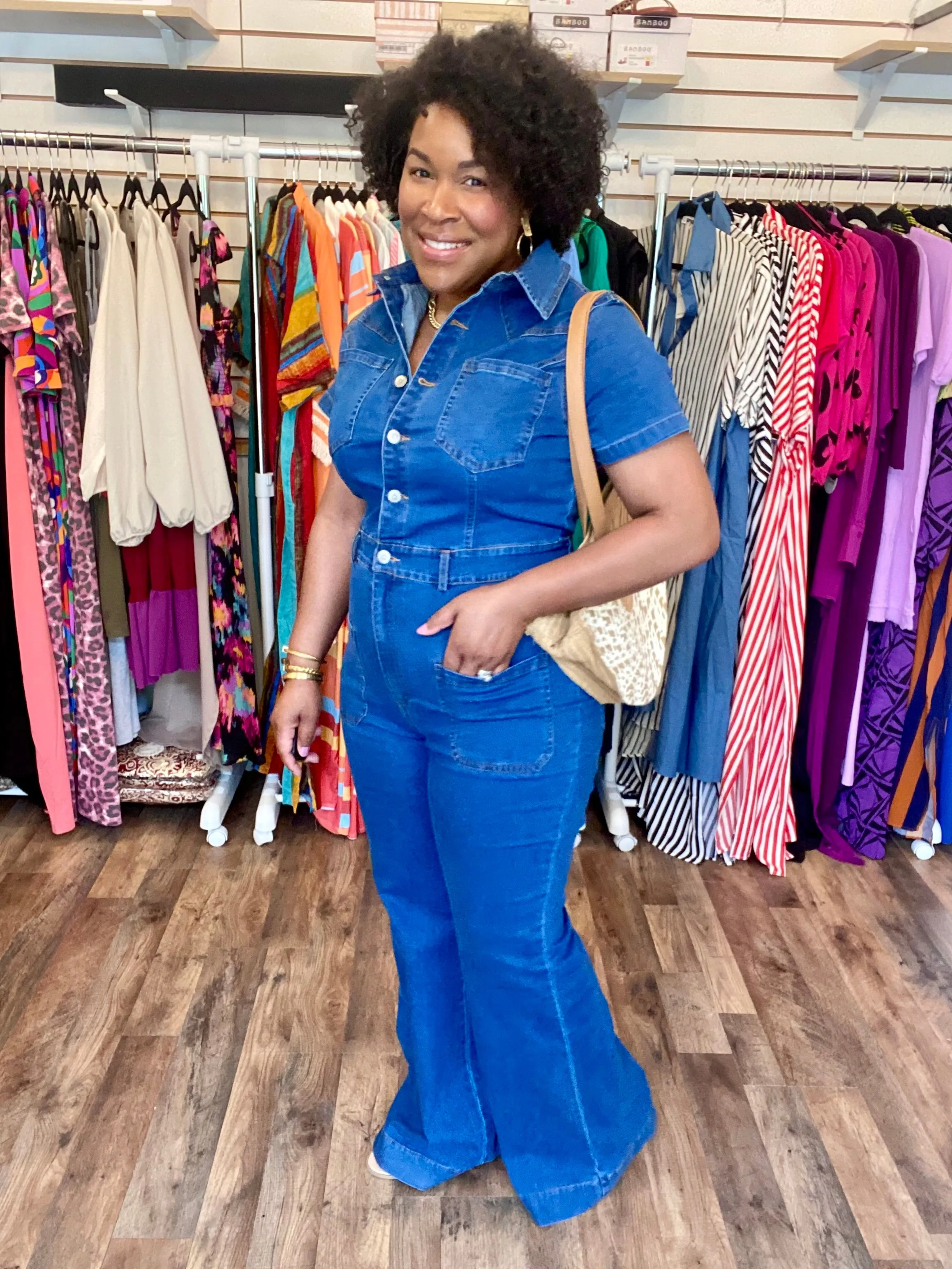 Denim Front Pockets Jumpsuit