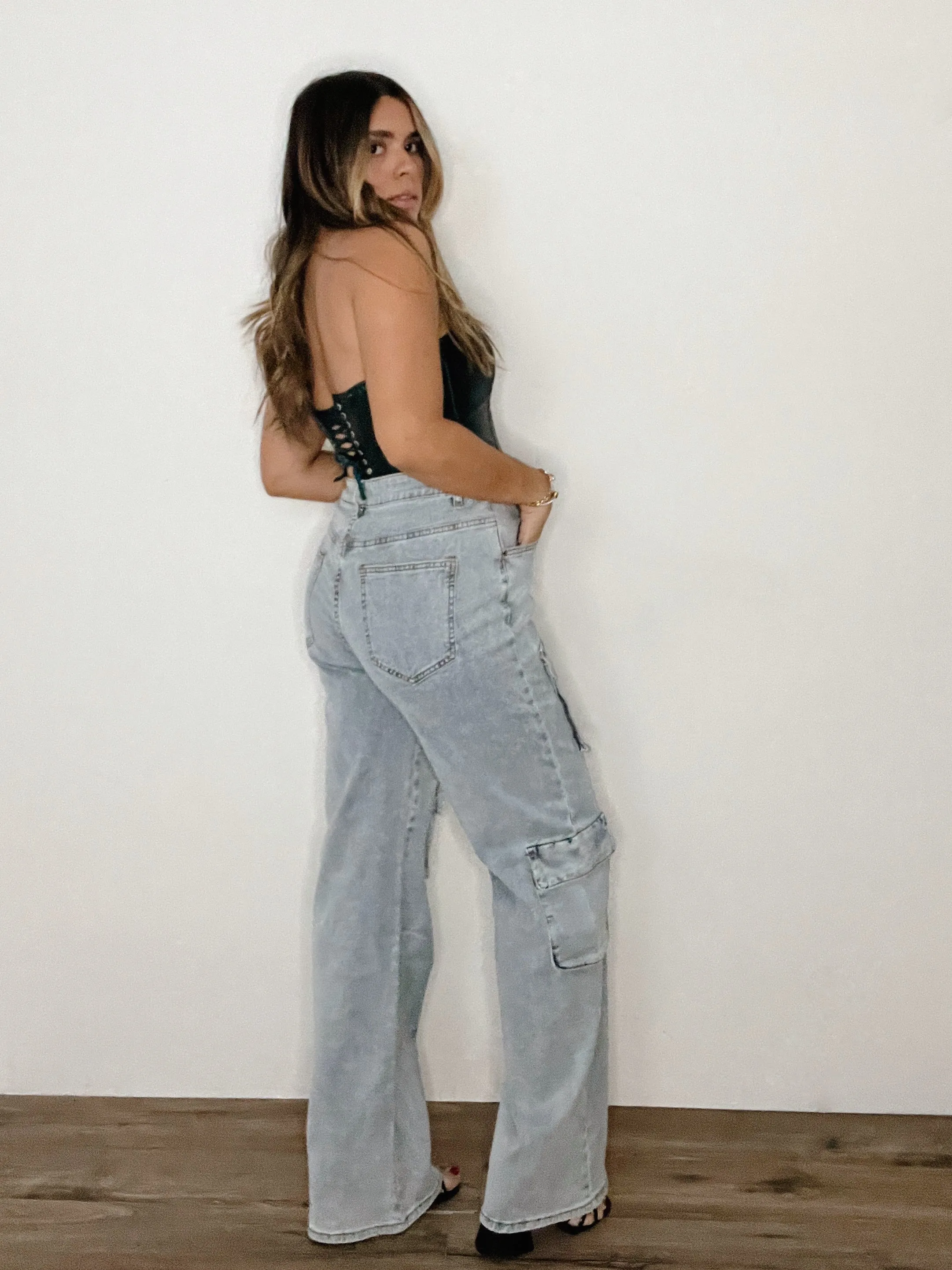 DENIM WASH CARGO