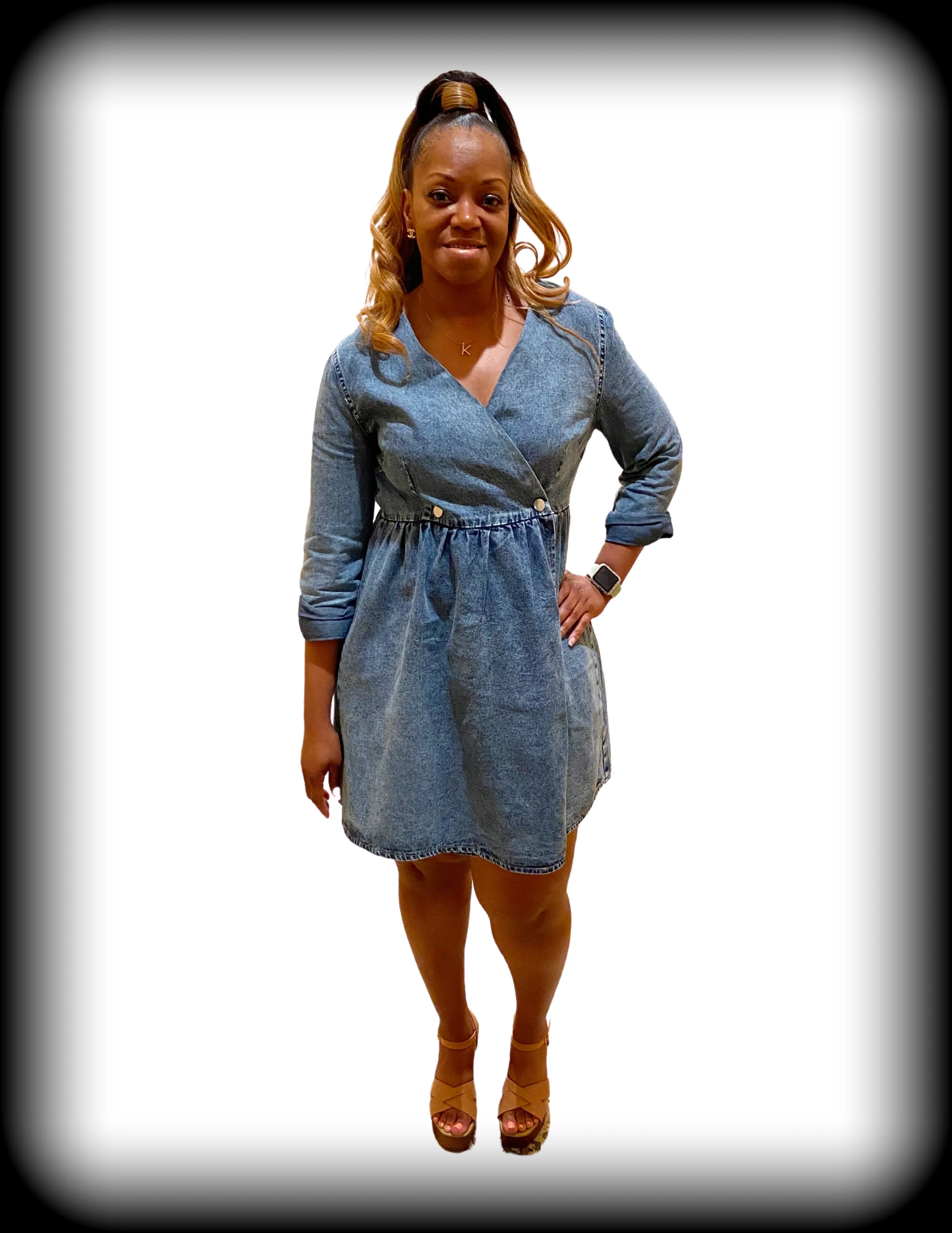 Denim Wrap Dress