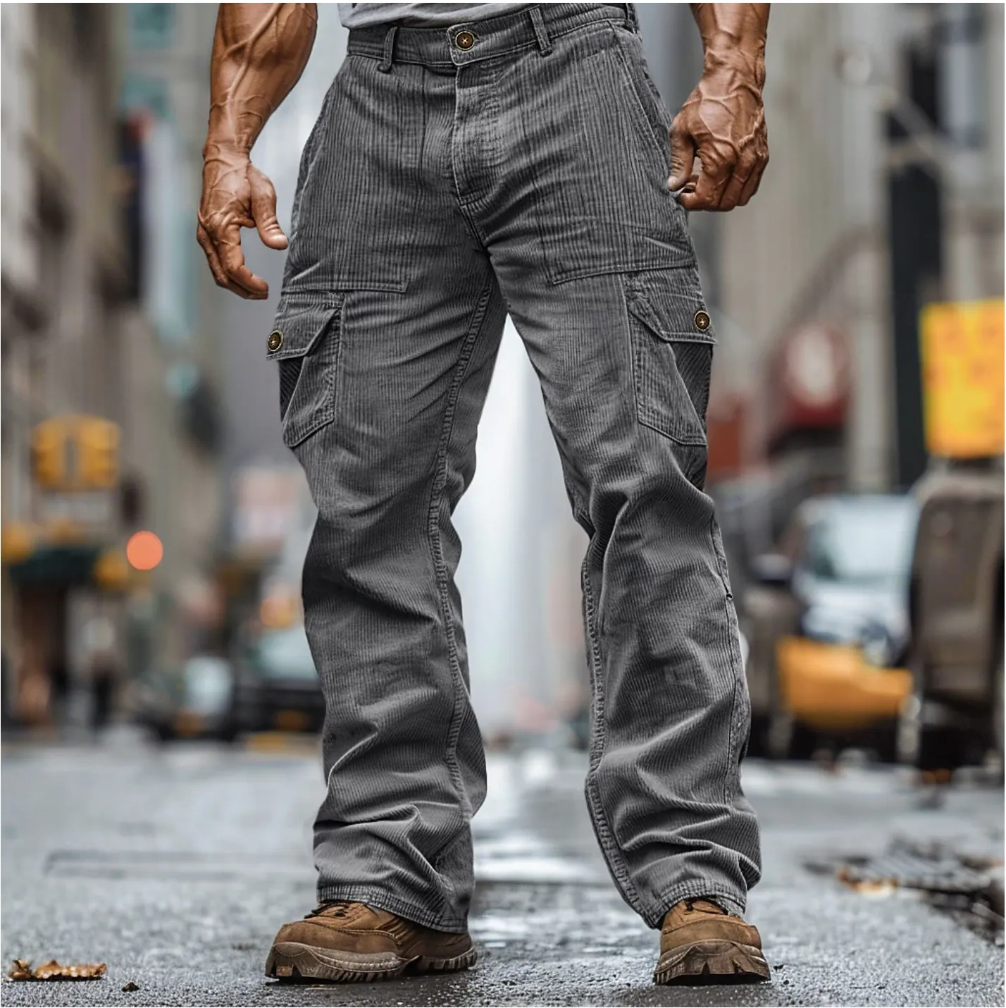 Denzel | Rugged Corduroy Cargo Pants for Men
