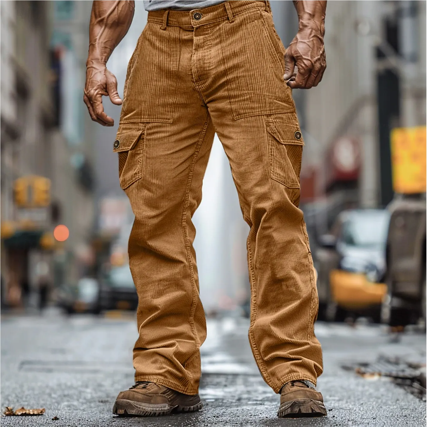Denzel | Rugged Corduroy Cargo Pants for Men