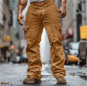 Denzel | Rugged Corduroy Cargo Pants for Men