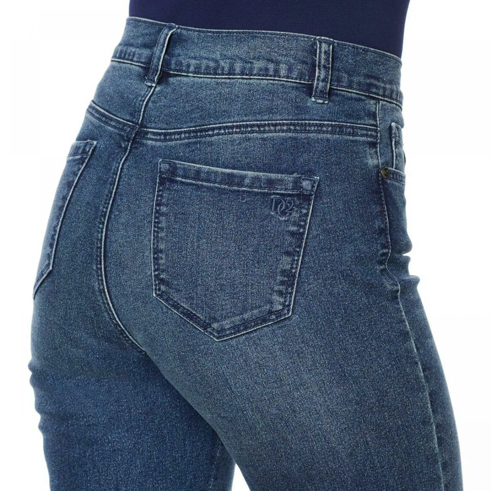 DG2 by Diane Gilman Women's Embroidered Stretch Denim Cropped Jeans
