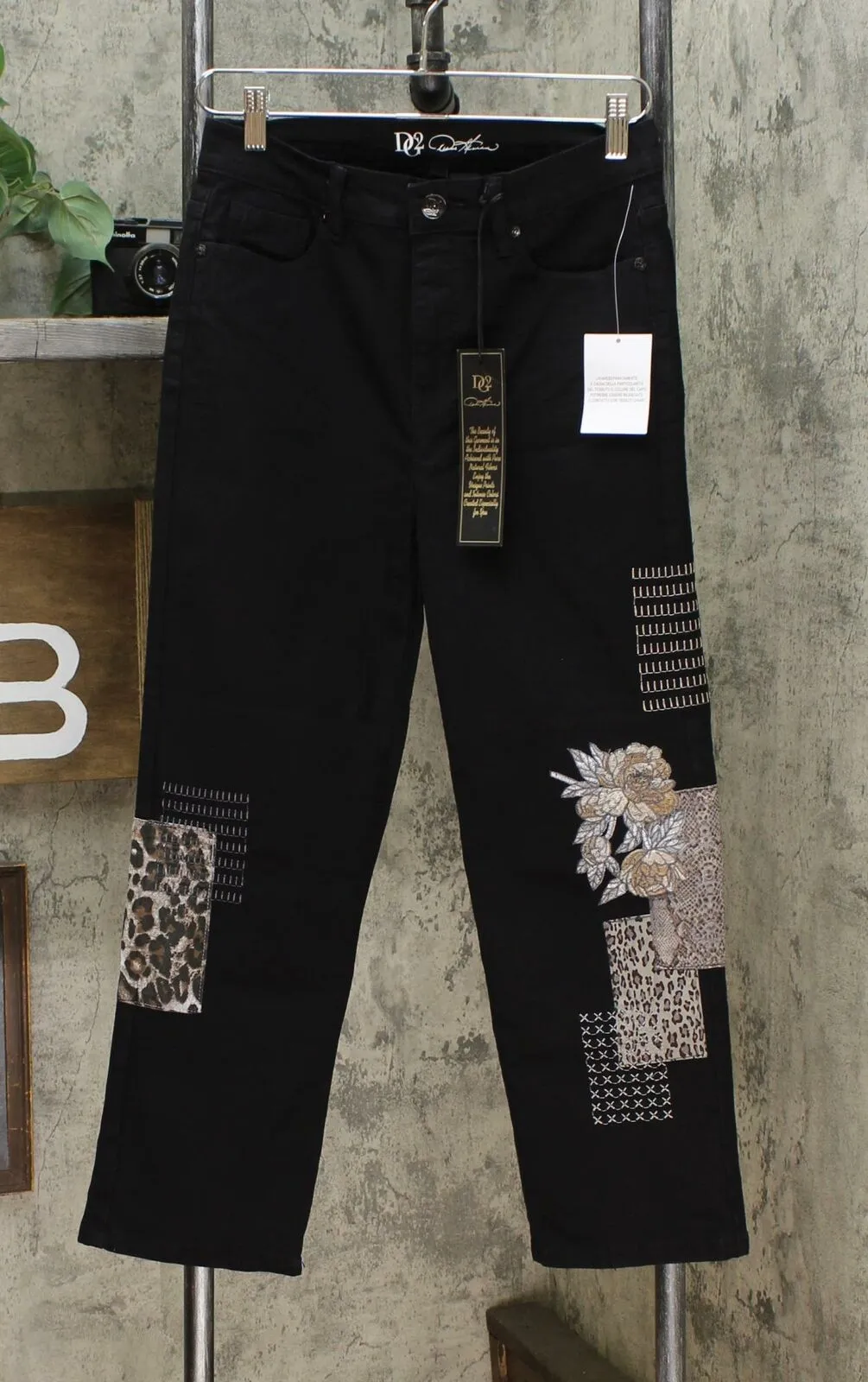 DG2 by Diane Gilman Women's Tall Classic Stretch Embroidered Cropped Jeans