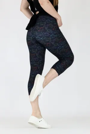 Dinosaur Doodle - Casual Capri Leggings