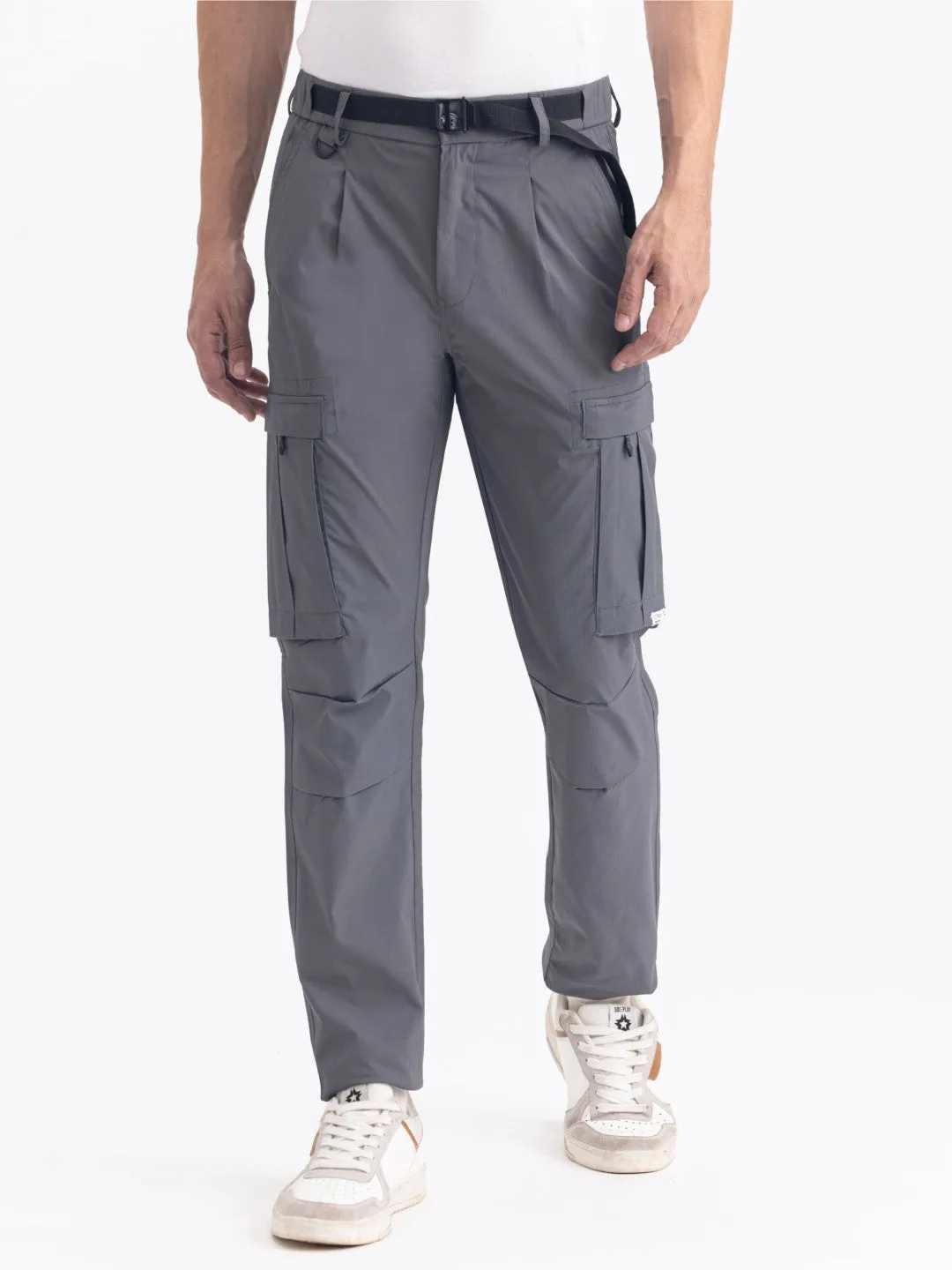 Dk Grey Plain Cargo Pants