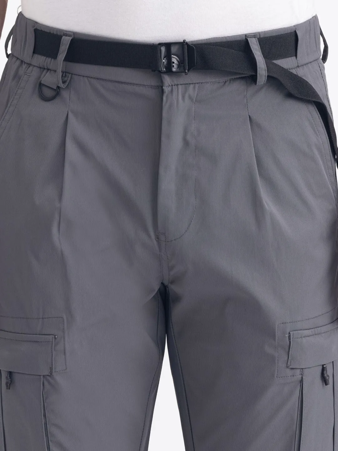 Dk Grey Plain Cargo Pants