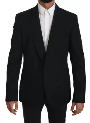Dolce & Gabbana Black Single Breasted Formal Coat Blazer
