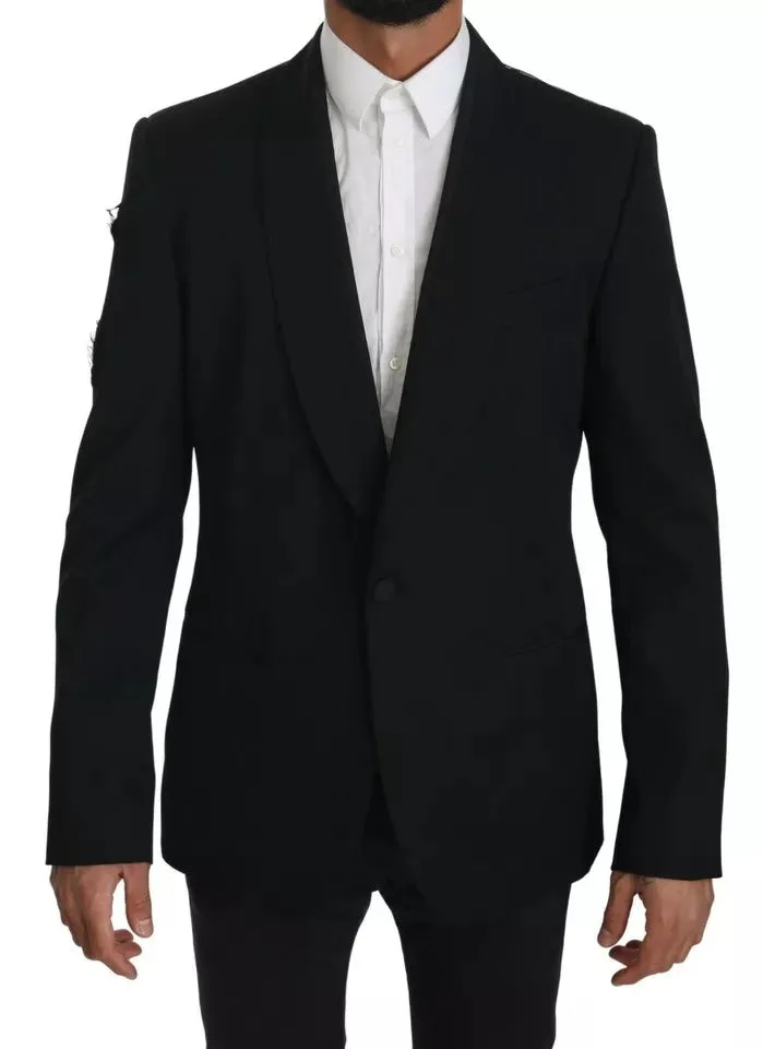 Dolce & Gabbana Black Single Breasted Formal Coat Blazer