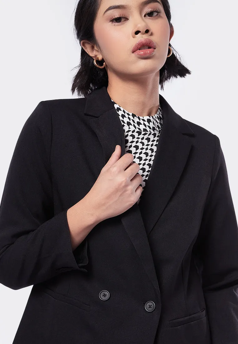 Double Breasted Long Blazer