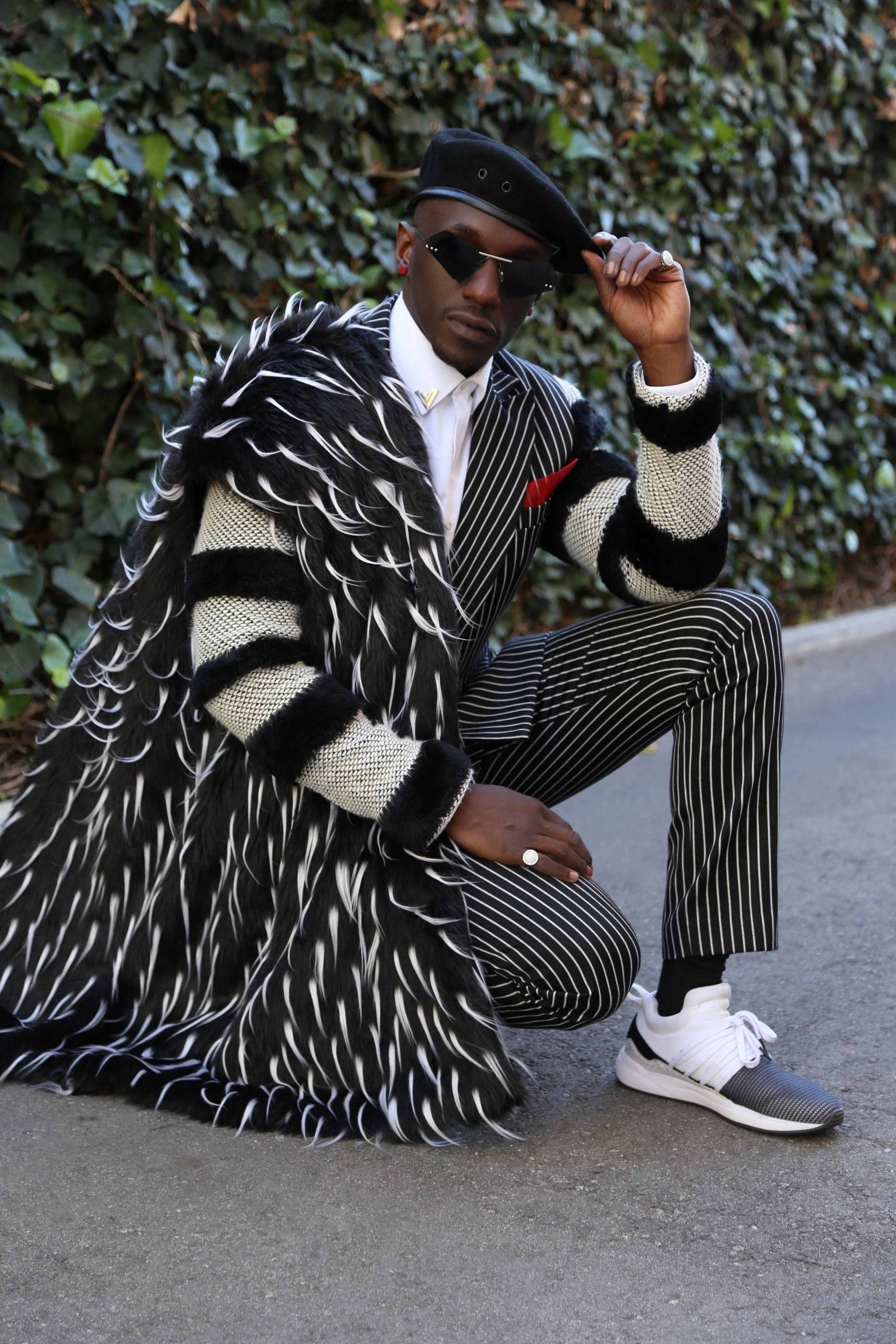 Double Breasted Pencil Striped Blazer