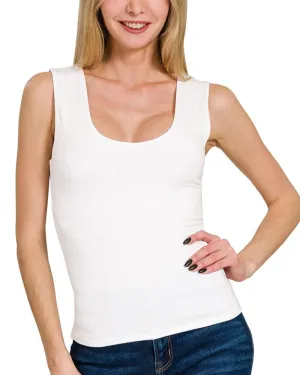 Double Layered Tank Top - White