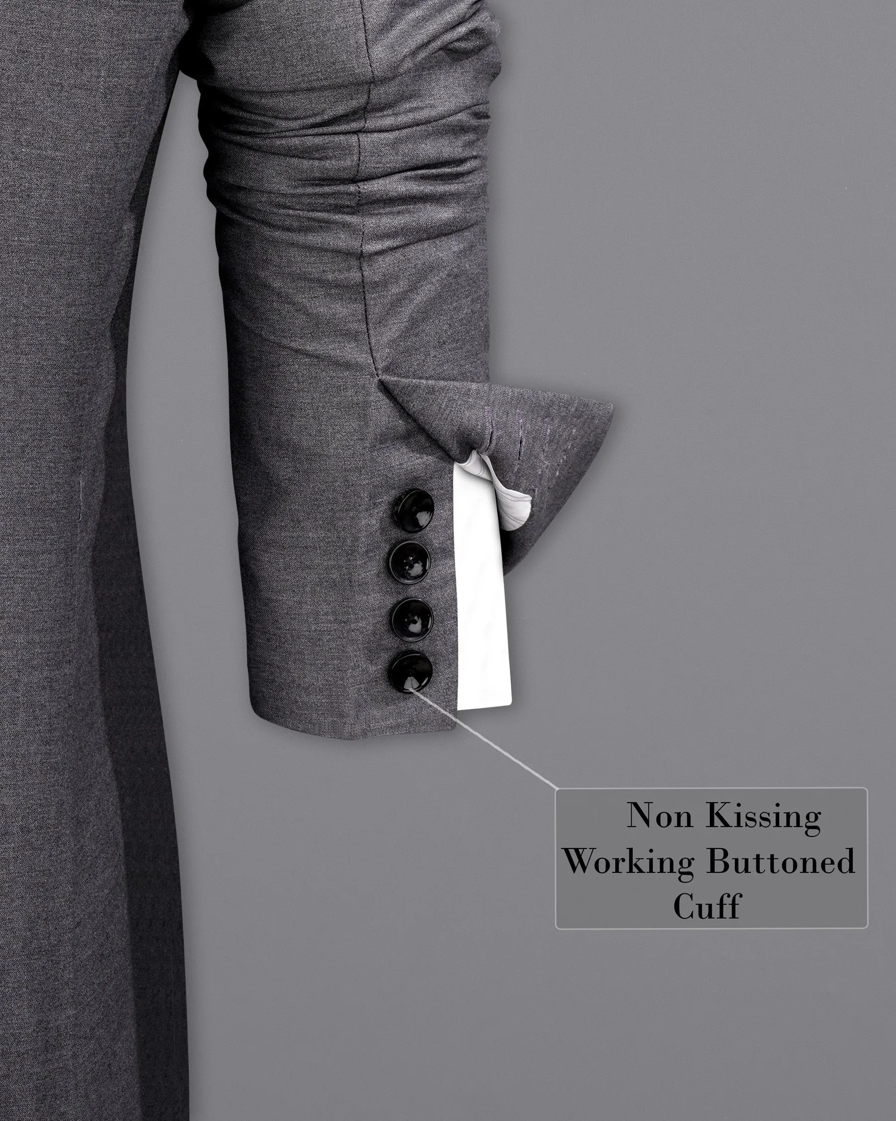 Dove Grey Wool Rich Single Breasted Blazer