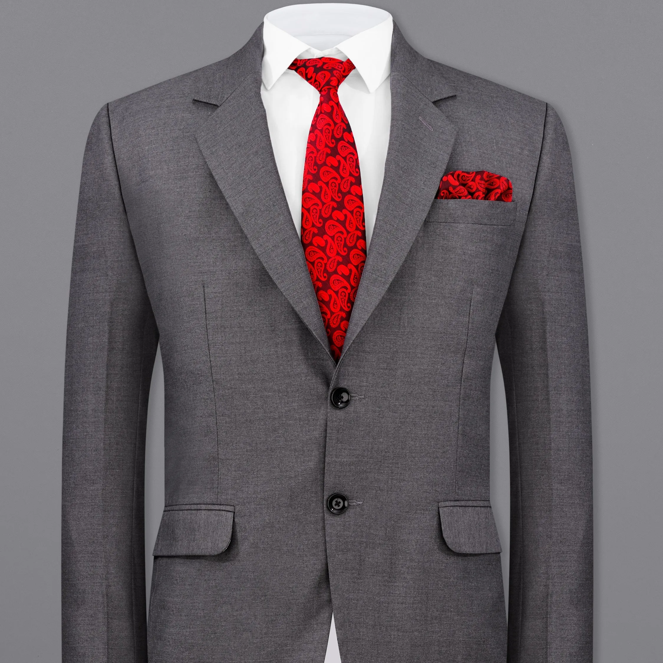 Dove Grey Wool Rich Single Breasted Blazer