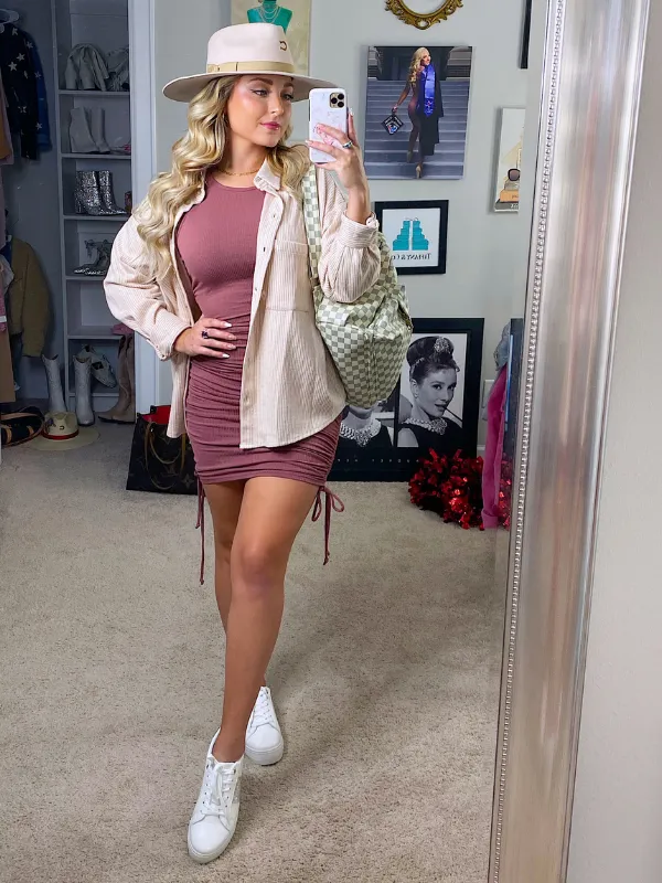 Down To Chill Corduroy, White/Pink Stripe