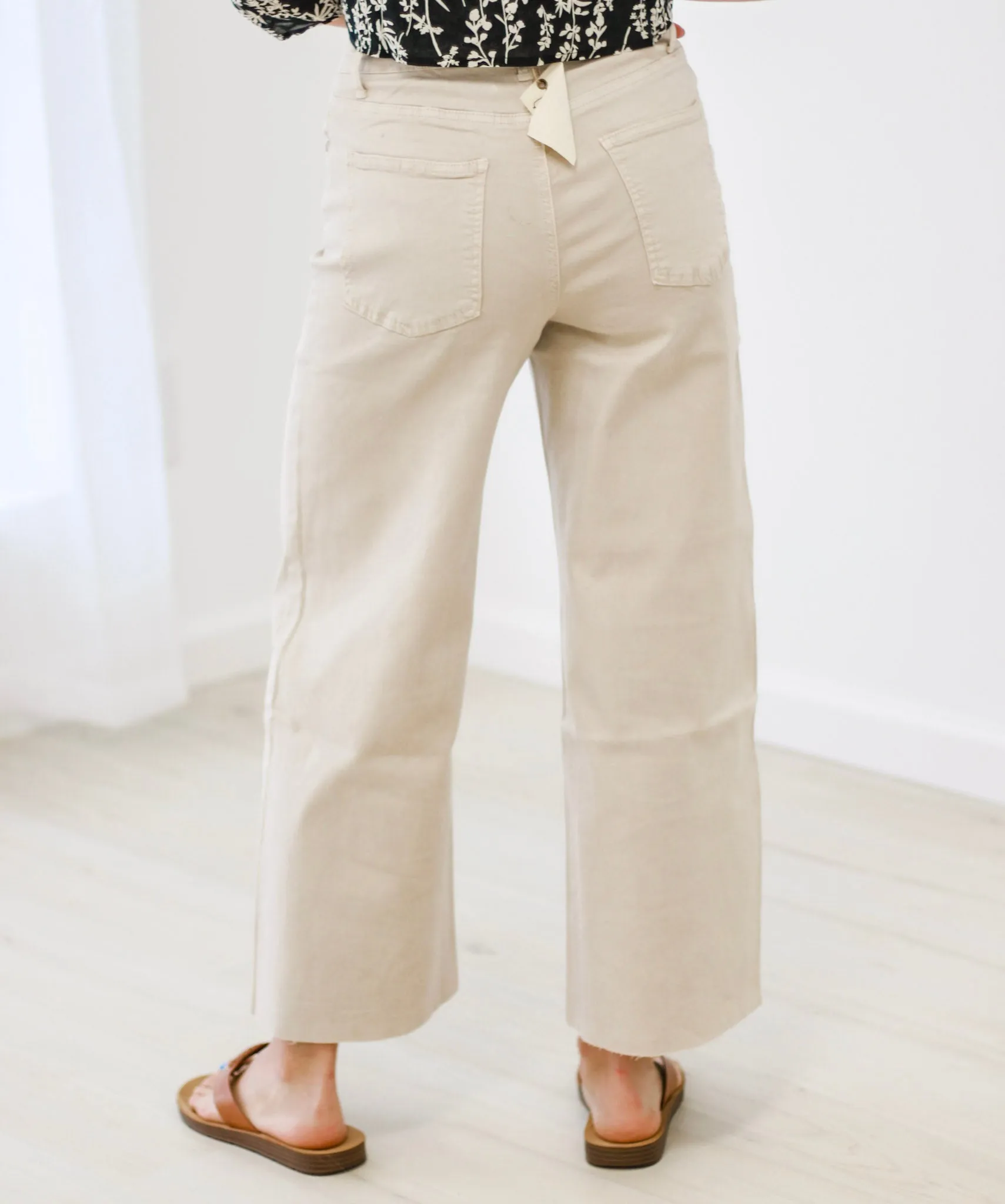 Downtown Vibes Wide Leg Pants in Ecru