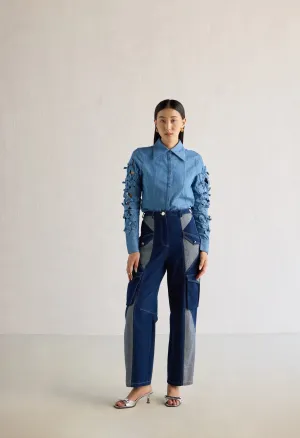 DUAL DENIM CARGO PANTS