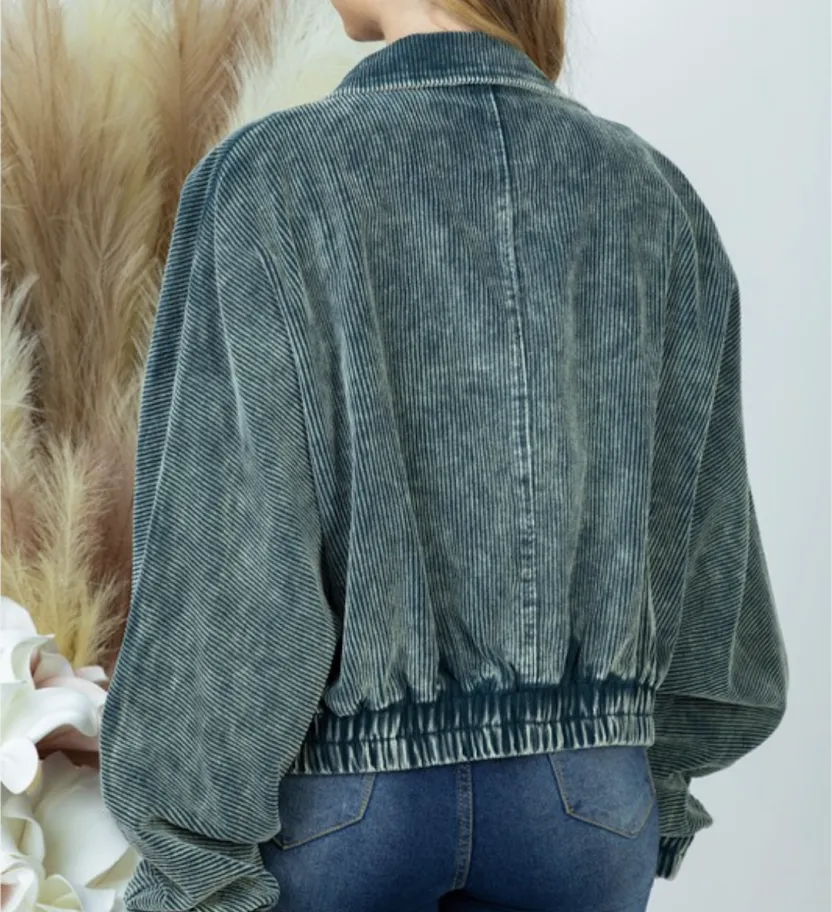 Easy Going - Long Sleeve Solid Woven Jacket - Corduroy