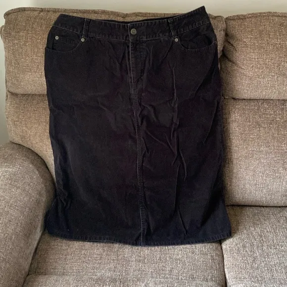 Eddie Bauer stretch corduroy midi skirt size 16 100% cotton