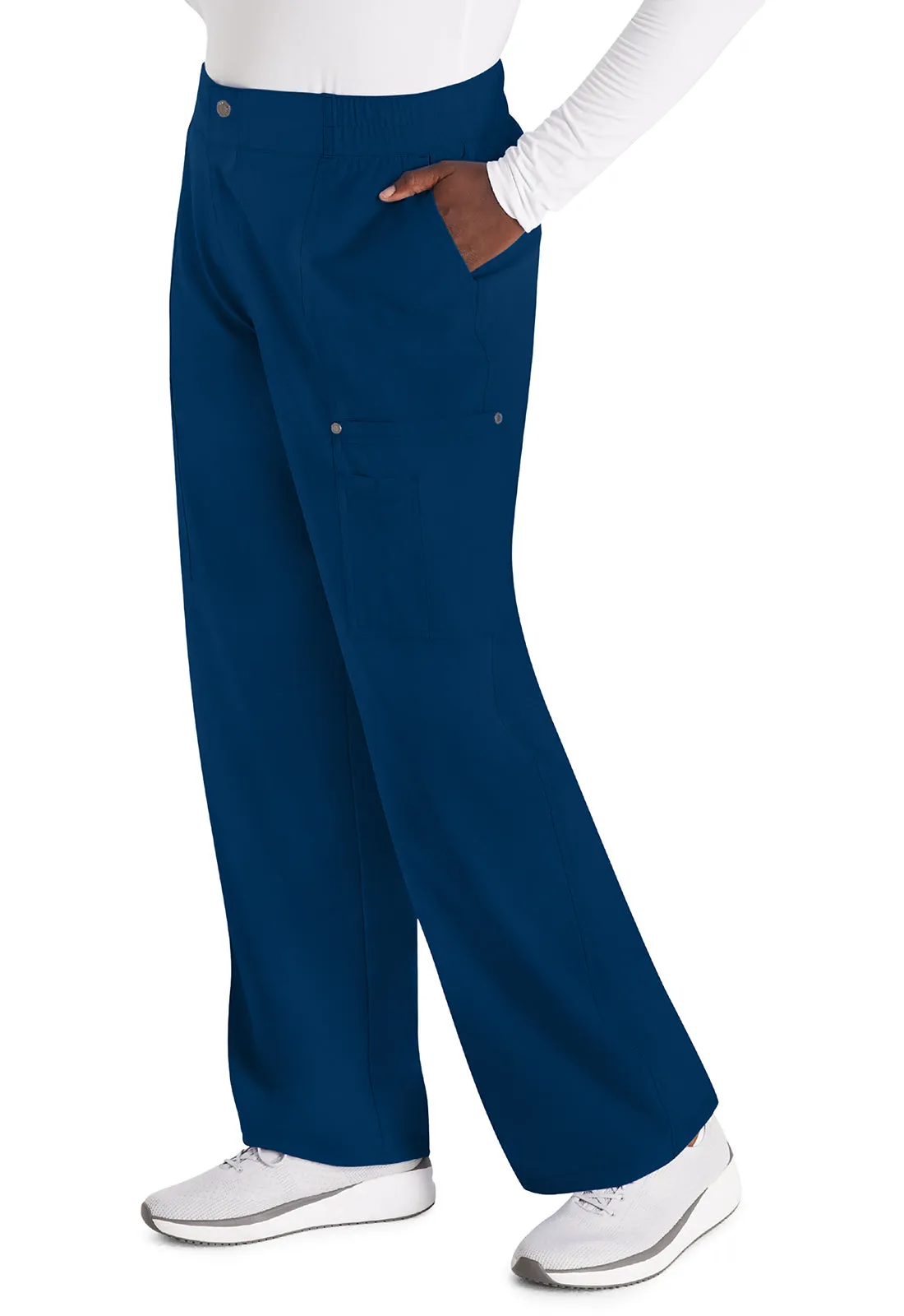 EDS NXT DK219 Mid Rise Zip Fly Wide Leg Cargo Pants Navy