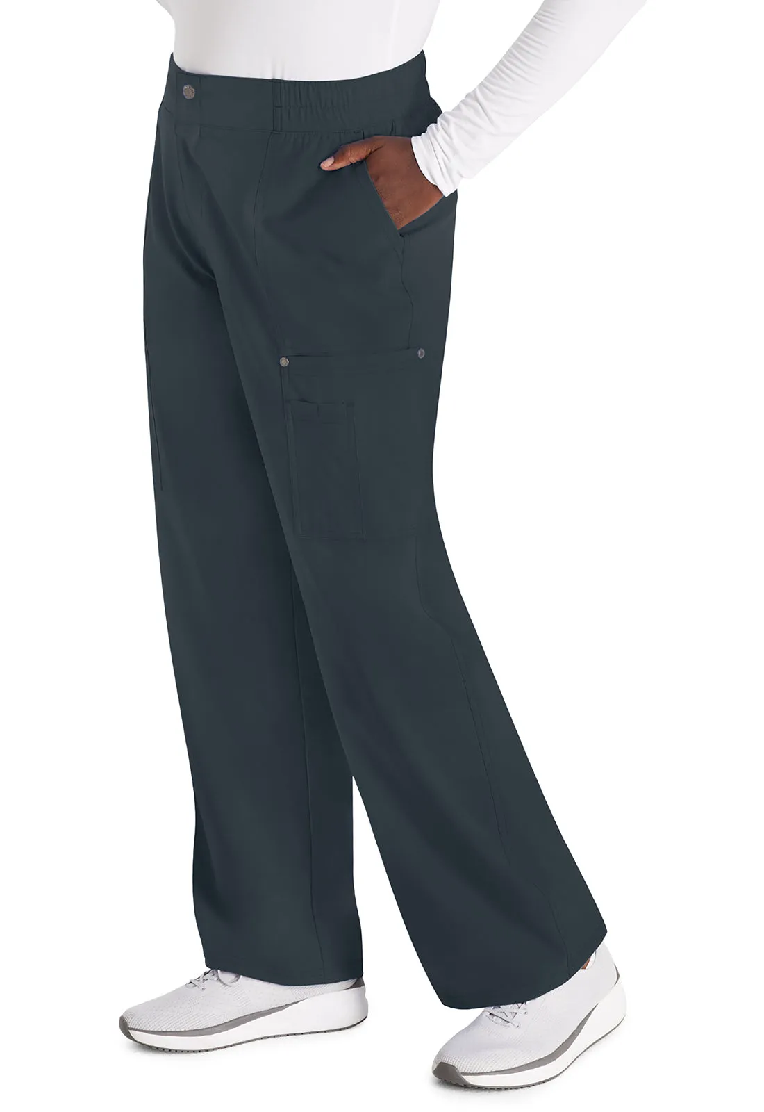 EDS NXT DK219 Mid Rise Zip Fly Wide Leg Cargo Pants Pewter