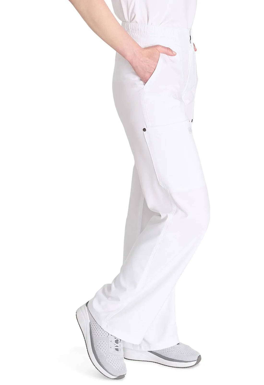 EDS NXT DK219 Mid Rise Zip Fly Wide Leg Cargo Pants White