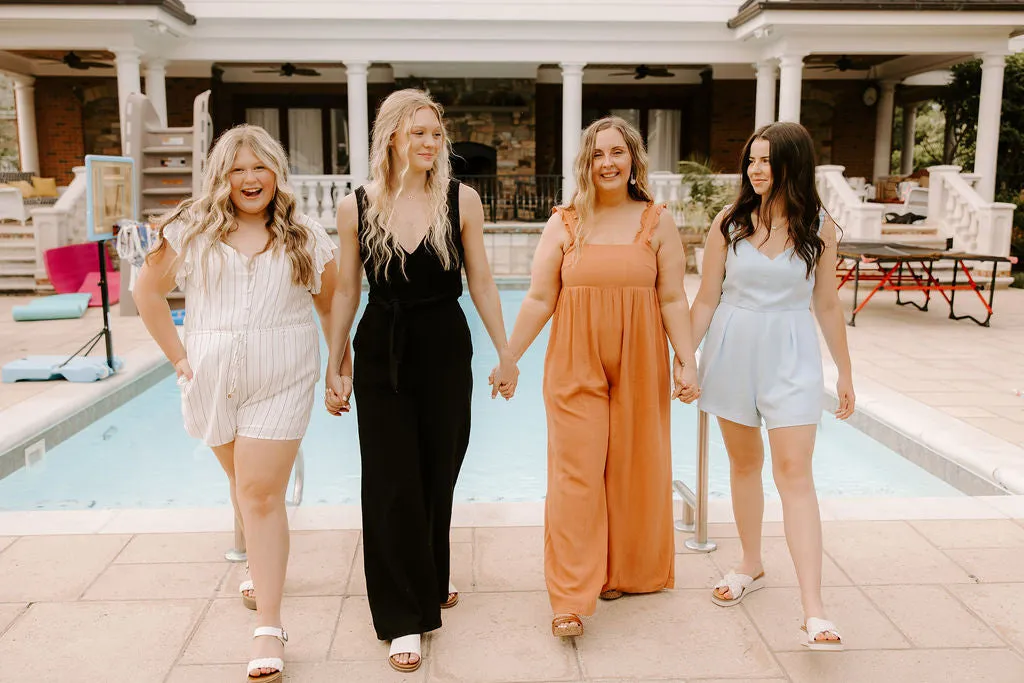 Effortless Wide Leg Jumpsuit in Ginger