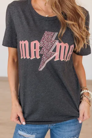 Electric Love "Mama" Graphic Tee- Charcoal