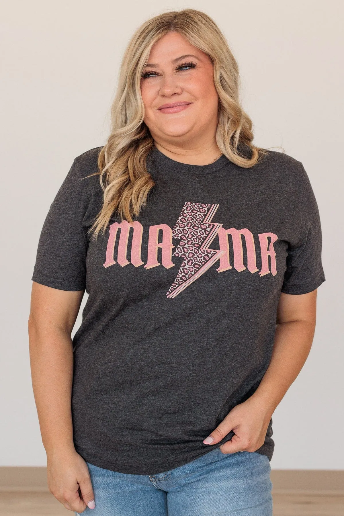Electric Love "Mama" Graphic Tee- Charcoal