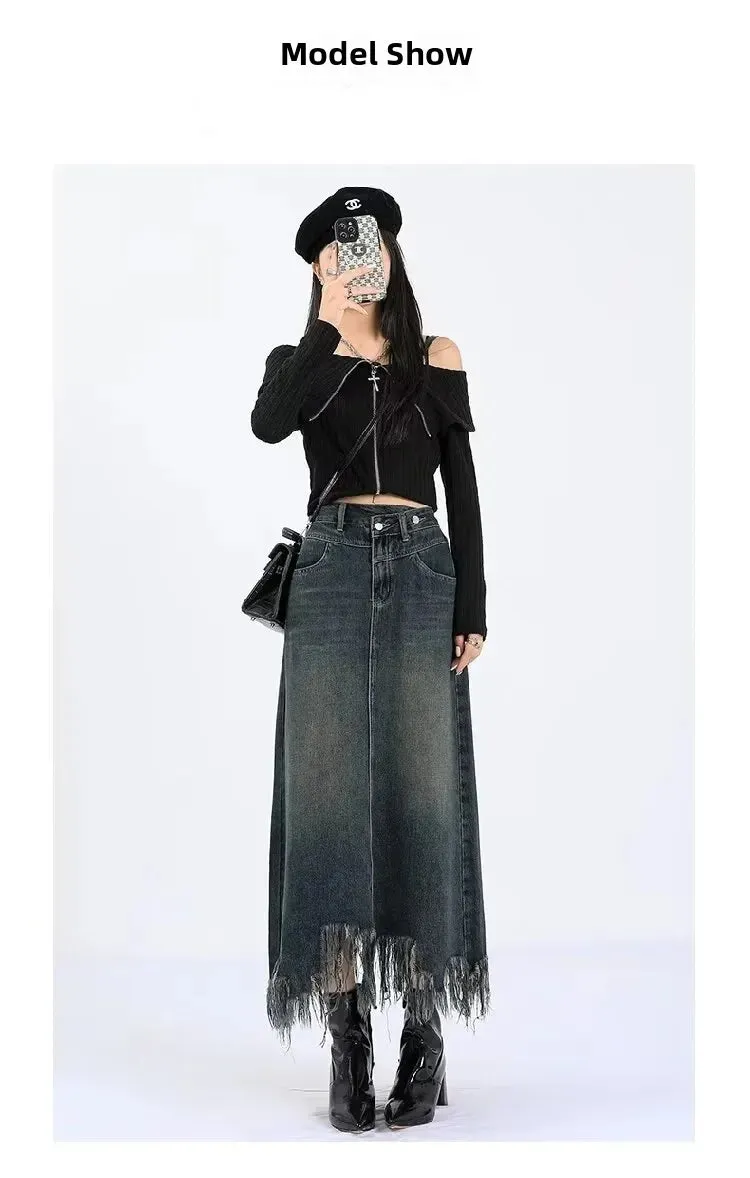 Elegant High-waisted  Fringe Skirt