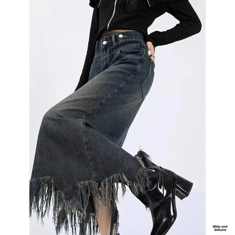 Elegant High-waisted  Fringe Skirt